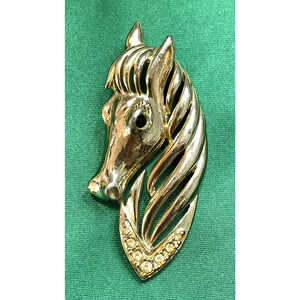 Gerry's Horse Head Thoroughbred Gold Tone Brooch Pin Kentucky Derby Triple Crown